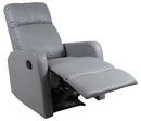 Poltrona Relax Manuale Reclinabile in Similpelle Vandi Grigia