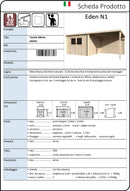 Casetta Box da Giardino per Attrezzi 6,10x3m Senza Pavimento con Tettoia in Legno Abete 28mm Eden