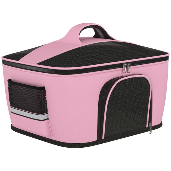 sconto Borsa Trasportino 50x35x36 cm per Cani e Gatti 2 Porte Rosa