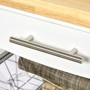 Carrello da Cucina 63x40x86 cm 1 Cassetto 2 Cestini in MDF e Legno Bianco