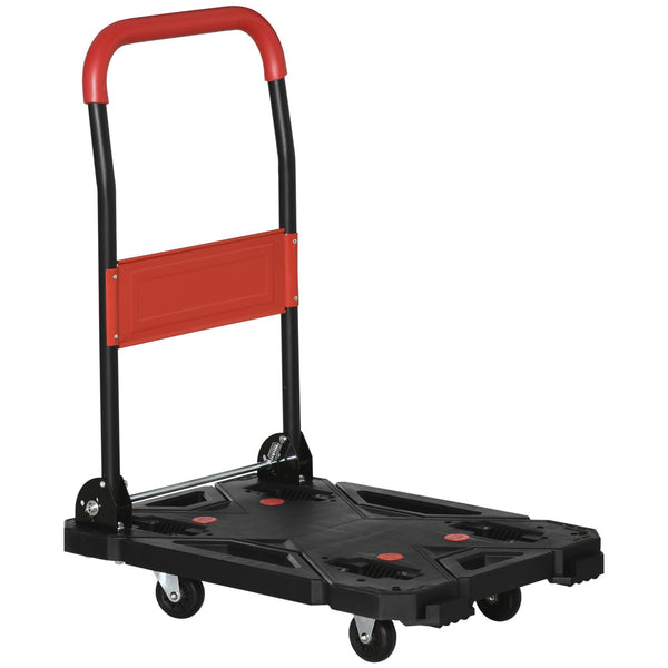 Carrello da Trasporto Pieghevole 70x52,5x90 cm Max 150 Kg in Acciaio e PP Nero e Rosso online