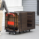 Carrello da Trasporto Pieghevole 70x52,5x90 cm Max 150 Kg in Acciaio e PP Nero e Rosso