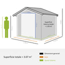 Casetta Box da Giardino 152x235,7x208,7 cm Acciaio Effetto Legno