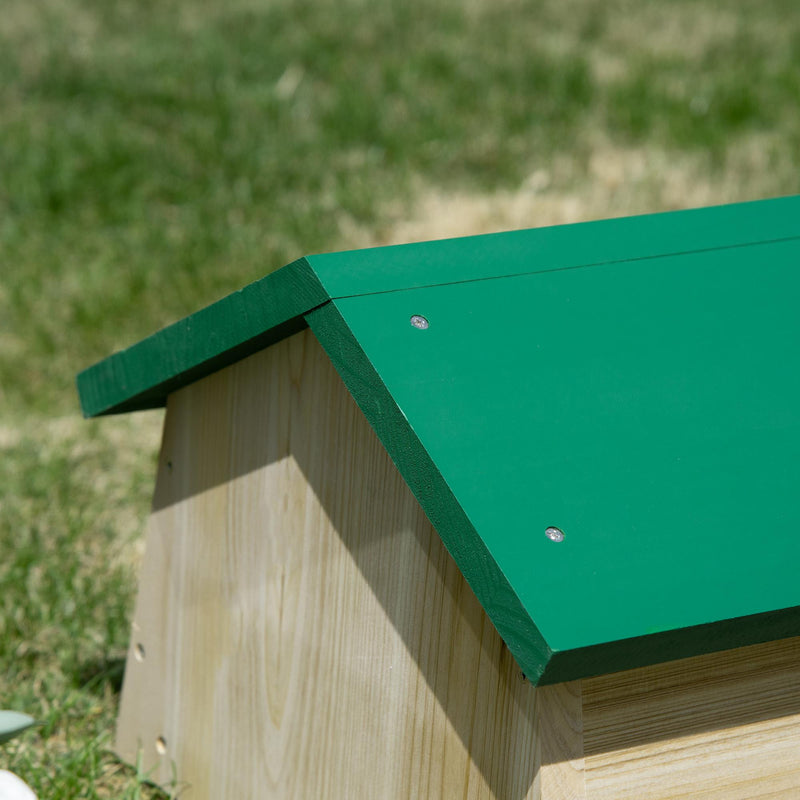 Casetta per Ricci da Esterno 47x34,2x27 cm in Legno di Abete Tetto Verde