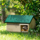 Casetta per Ricci da Esterno 47x34,2x27 cm in Legno di Abete Tetto Verde