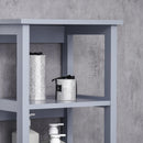 Mobile a Colonna per Bagno 40x30x160 cm 3 Mensole 1 Anta Grigio