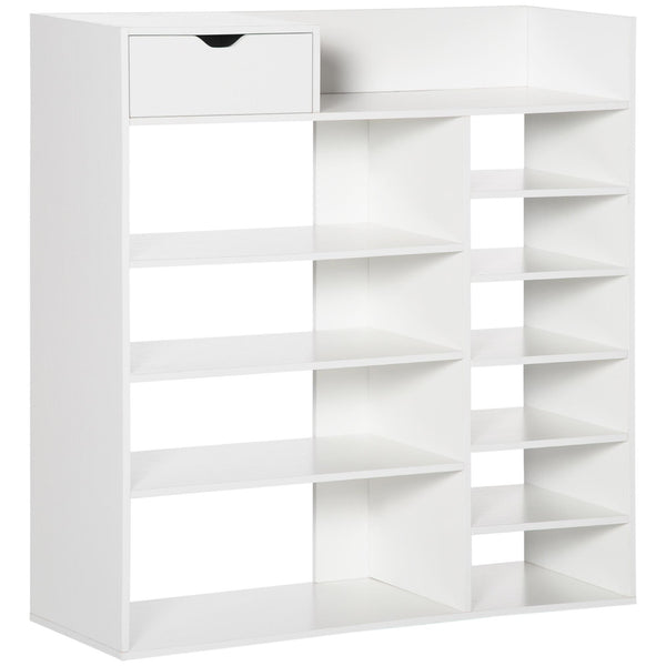 sconto Mobile Scarpiera 88x30x93 cm 12 Paia di Scarpe 1 Cassetto Bianco
