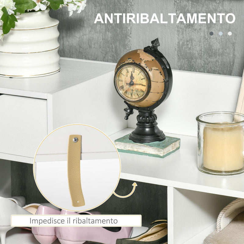 Mobile Scarpiera 88x30x93 cm 12 Paia di Scarpe 1 Cassetto Bianco