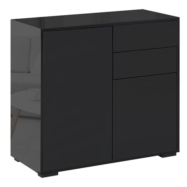 Mobiletto Multiuso 79x36x74 cm 2 Cassetti 2 Armadi Nero sconto