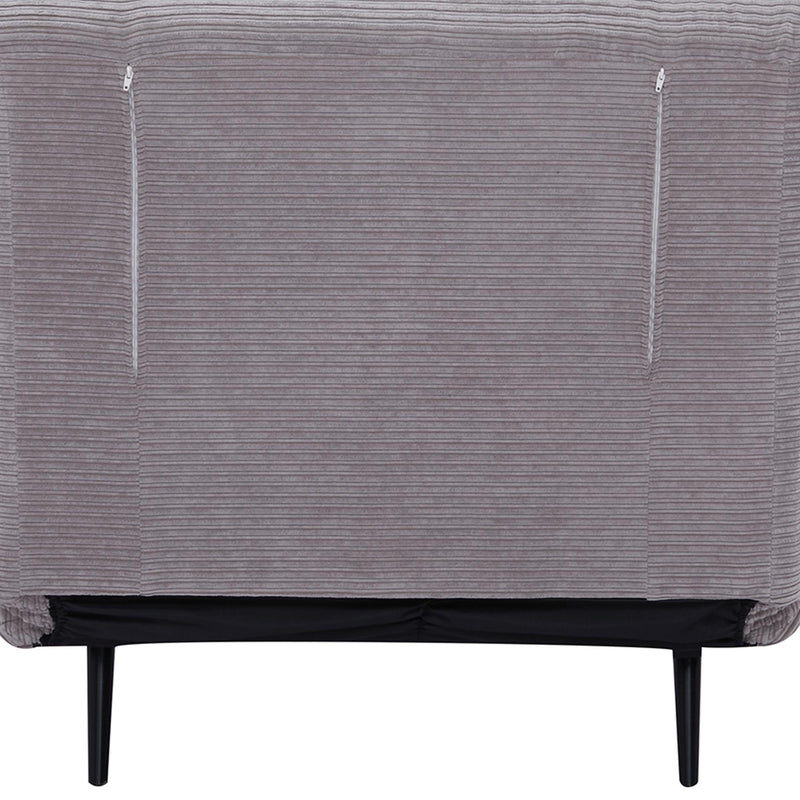 Poltrona Letto Singolo Trasformabile 82x89x83 cm in Legno e Acciaio Tessuto Velluto a Coste Grigio