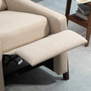 Poltrona Relax Reclinabile Manuale con Poggiapiedi in Tessuto Beige