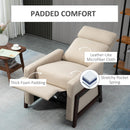 Poltrona Relax Reclinabile Manuale con Poggiapiedi in Tessuto Beige