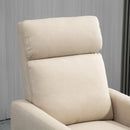 Poltrona Relax Reclinabile Manuale con Poggiapiedi in Tessuto Beige