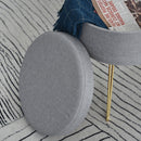 Pouf Contenitore 2 in 1 36x36x45 cm in Metallo Oro e Tessuto Grigio
