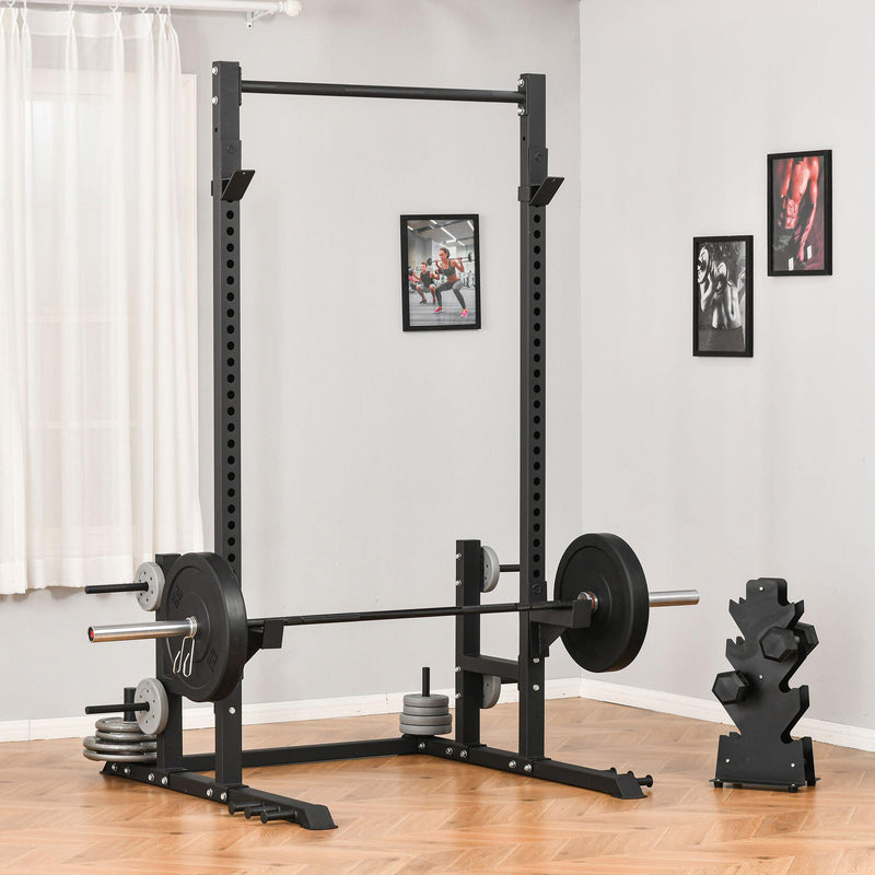 Stazione Fitness Multifunzione 140x171x228 cm in Acciaio per Allenamento Corpo Nero