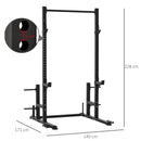 Stazione Fitness Multifunzione 140x171x228 cm in Acciaio per Allenamento Corpo Nero