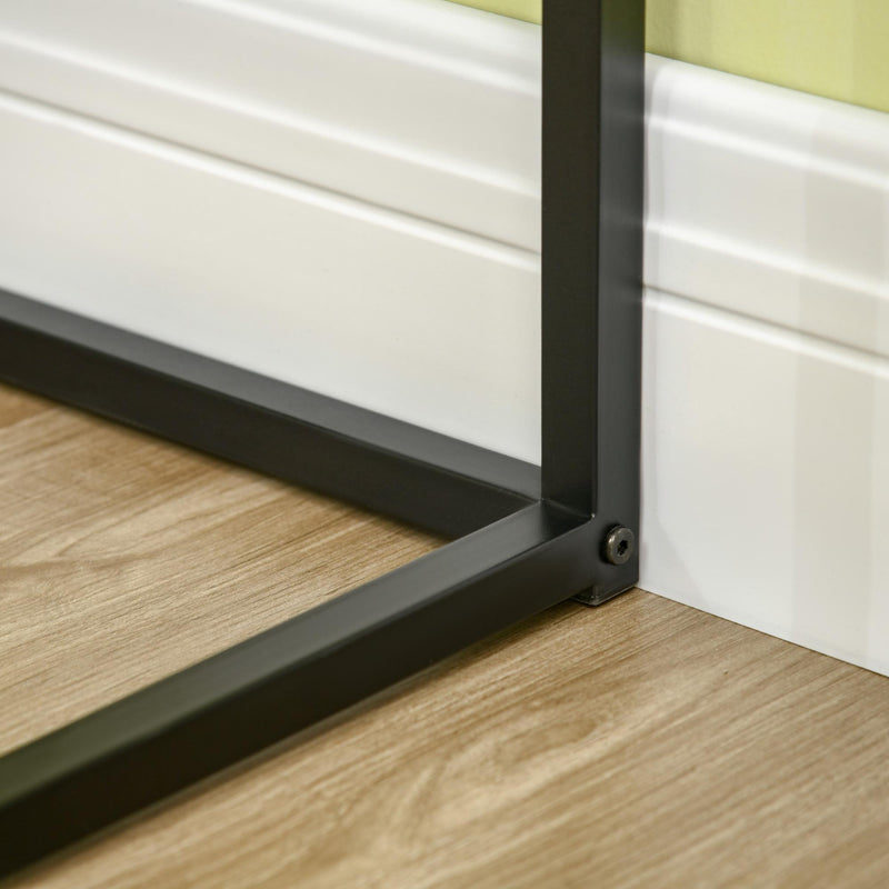 Scrivania Angolare 80x80x77,5 cm in Acciaio e Truciolato Nera e Marrone