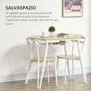 Set Tavolo e 2 Sedie  da Giardino in MDF e Acciaio Bianco e Legno