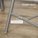 Set Tavolo e 2 Sedie  da Giardino in MDF e Acciaio Argento