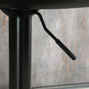 Set 2 Sgabelli Bar 45,5x46x89,5-109,5 cm con Schienale e Poggiapiedi e Similpelle Nero