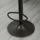 Set 2 Sgabelli Imbottiti 45x54x96-117 cm in Acciaio e Similpelle Marrone e Grigio