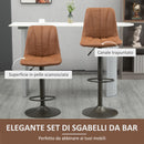 Set 2 Sgabelli Imbottiti 45x54x96-117 cm in Acciaio e Similpelle Marrone e Grigio