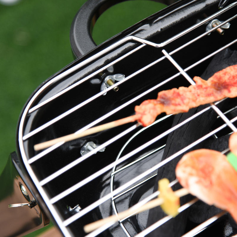 Tavolino da Caffè Ø46x48 cm in Acciaio con Cestino in Tessuto Nero