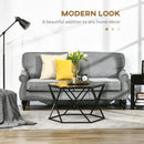 Tavolino da Salotto 81x70x51,2 cm Piano Effetto Marmo in MDF e Acciaio Nero