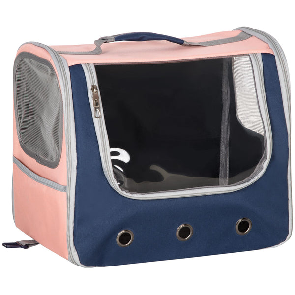acquista Borsa Trasportino 42x30x36 cm per Cani e Gatti 3 Entrate Rosa e Blu