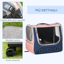 Borsa Trasportino 42x30x36 cm per Cani e Gatti 3 Entrate Rosa e Blu