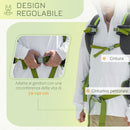 Zaino Porta Bimbo 6-36 mesi Pieghevole 33x31x120 cm in  Tessuto Oxford e Nylon Verde e Grigio