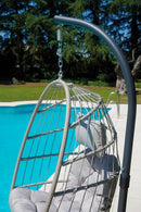 Amaca Dondolina da Giardino 96x198x115 cm in Corda e Alluminio Grigio e Antracite