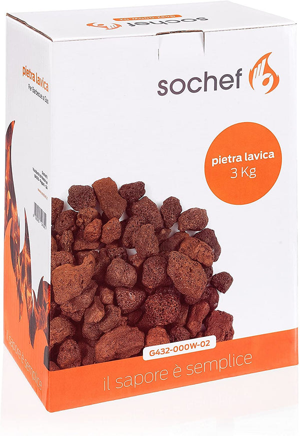sconto Pietra Lavica in Sacchetto 3 kg per Barbecue a Gas GPL Sochef