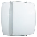 Plafoniera 2xE27 Montatura Bianca Vetro Lastra Bianco Fascia Satinato E-Energy Gilda