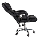 Sedia Direzionale da Ufficio Reclinabile in Similpelle Nera