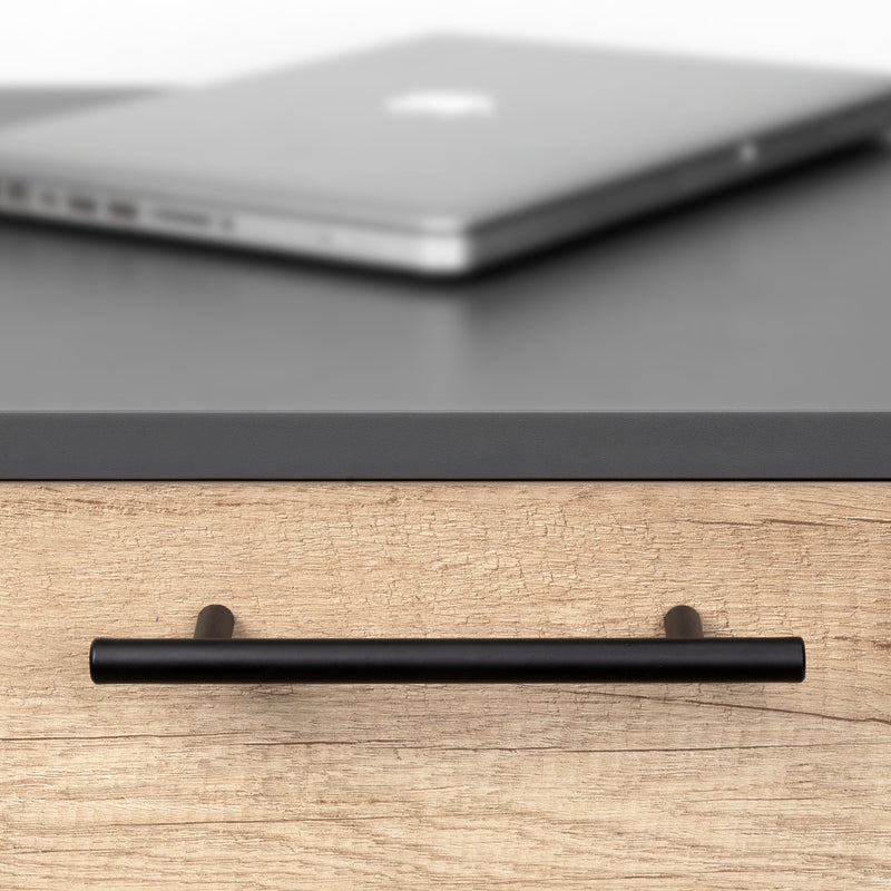 Maniglie per Mobile Interasse 256 mm Acciaio Inossidabile Cavo Verniciato Nero 20 Pezzi Emuca