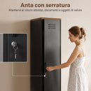 Armadio in Metallo 35x46x183 cm con Ripiani Regolabili Nero      
