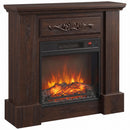 Camino Elettrico da Terra 1800 W 80,7x22,5x76,5 cm con Effetto Fiamma Telecomando Timer e Temperatura Regolabile in Metallo Marrone      