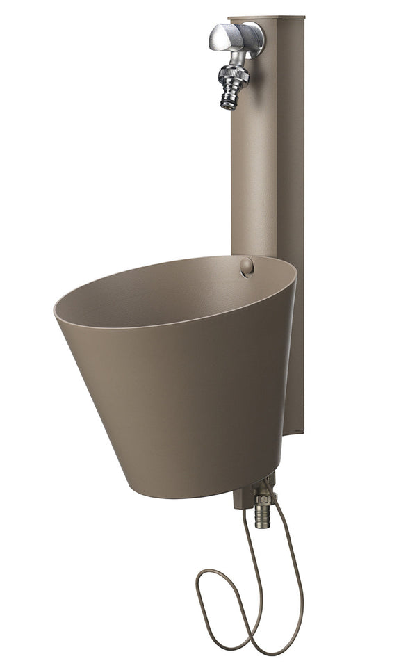 online Fontana a Parete da Giardino con doppio Rubinetto 49x23x26,6 cm Belfer 42/PRS Tortora