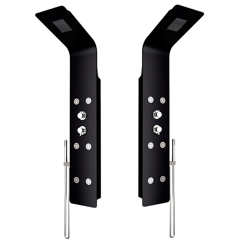 Colonna Doccia Multifunzione Idromassaggio Doccetta Acciaio Nero Opaco