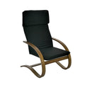 Poltrona  in Tessuto e Legno con Cuscino 67x78xH100cm Nera