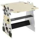 Set Tavolino Lavagna con Sgabello per Bambini Stampa Mucca 60x40x60 cm 
