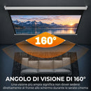 Telo per Proiettore 84" Rapporto 16:9 186x105 cm con Fissaggio a Muro e Soffitto Bianco      