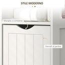 Mobile Bagno 30x30x141,2 cm con 3 Ripiani Aperti e 2 Cassetti in Legno Bianco  