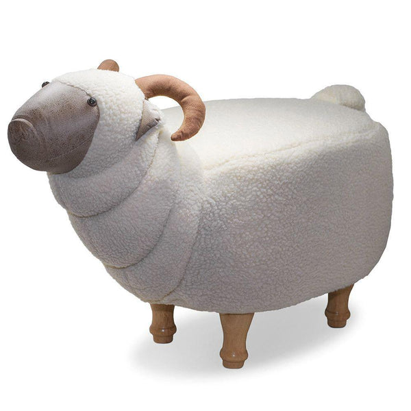 prezzo Sgabello Pouf Poggiapiedi per Bambini 68x35x37-50 cm Montone Bianco Divina Home