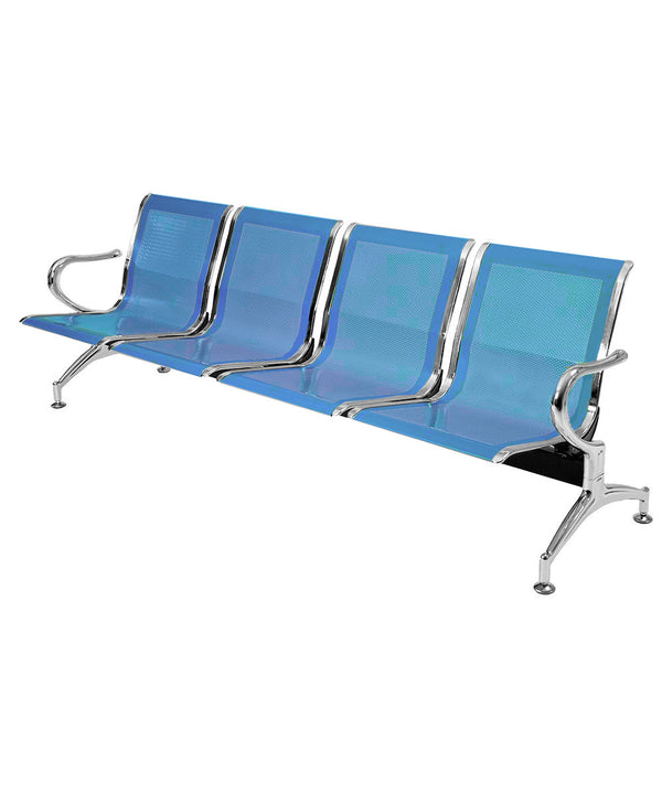 sconto Panca per Sala d'Attesa 4 Posti in Acciaio Blu