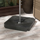 Set 4 Mattonelle Base per Ombrellone Riempibili con Acqua o Sabbia fino a 80 kg Nero    