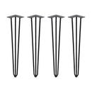 Set di Gambe Hairpin di 3 Bastoncini per Tavolo H710 Verniciato Nero Acciaio Emuca