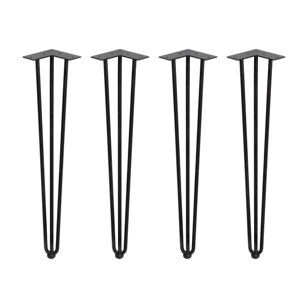 Set di Gambe Hairpin di 3 Bastoncini per Tavolo H710 Verniciato Nero Acciaio Emuca online
