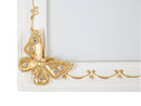 Cornice Butterflyforest 25x2,8x30 cm in Poliresina e Vetro Crema e Oro